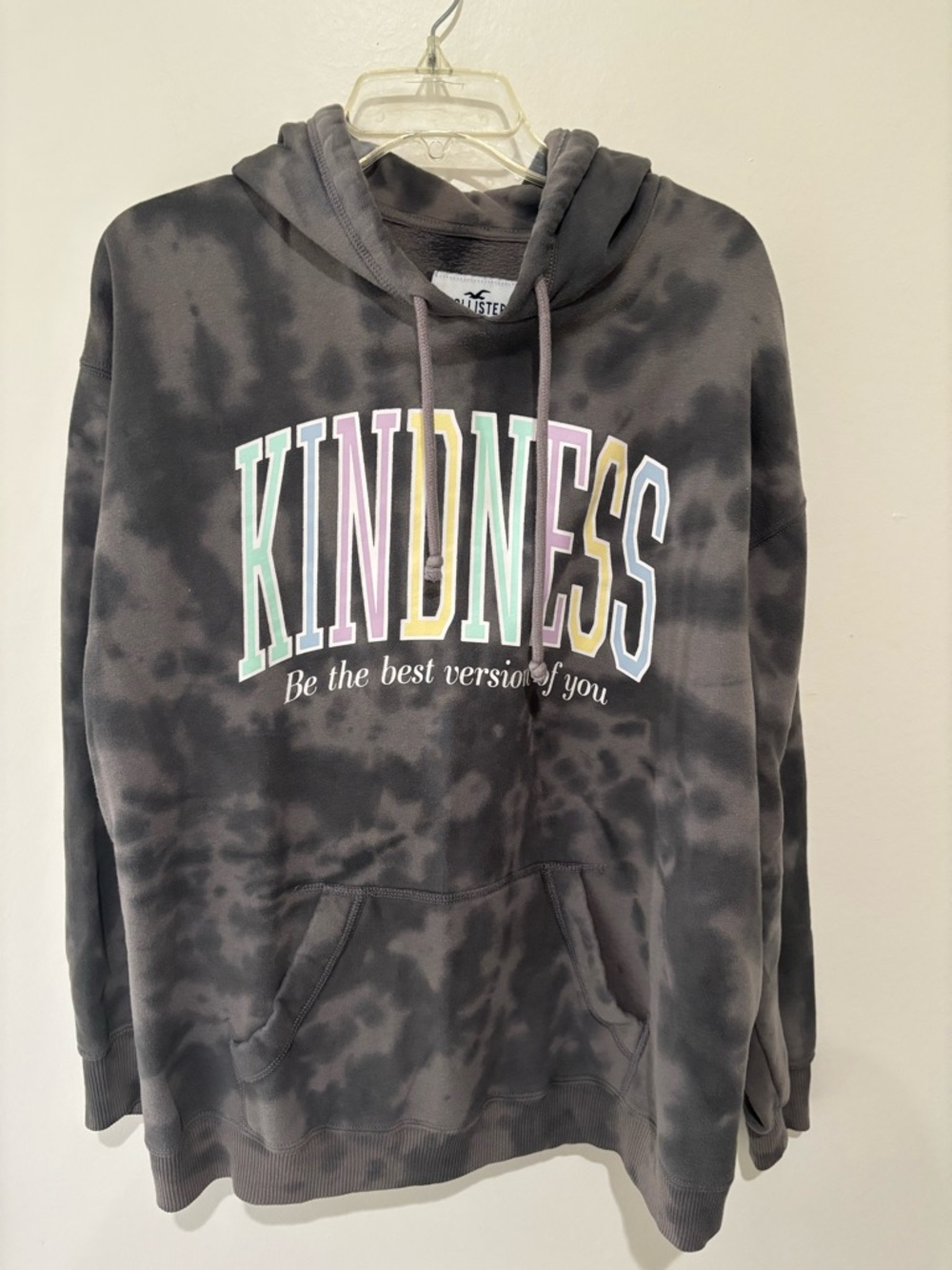 Hollister KINDNESS Tie-Dye Hoodie with Pastel Lettering